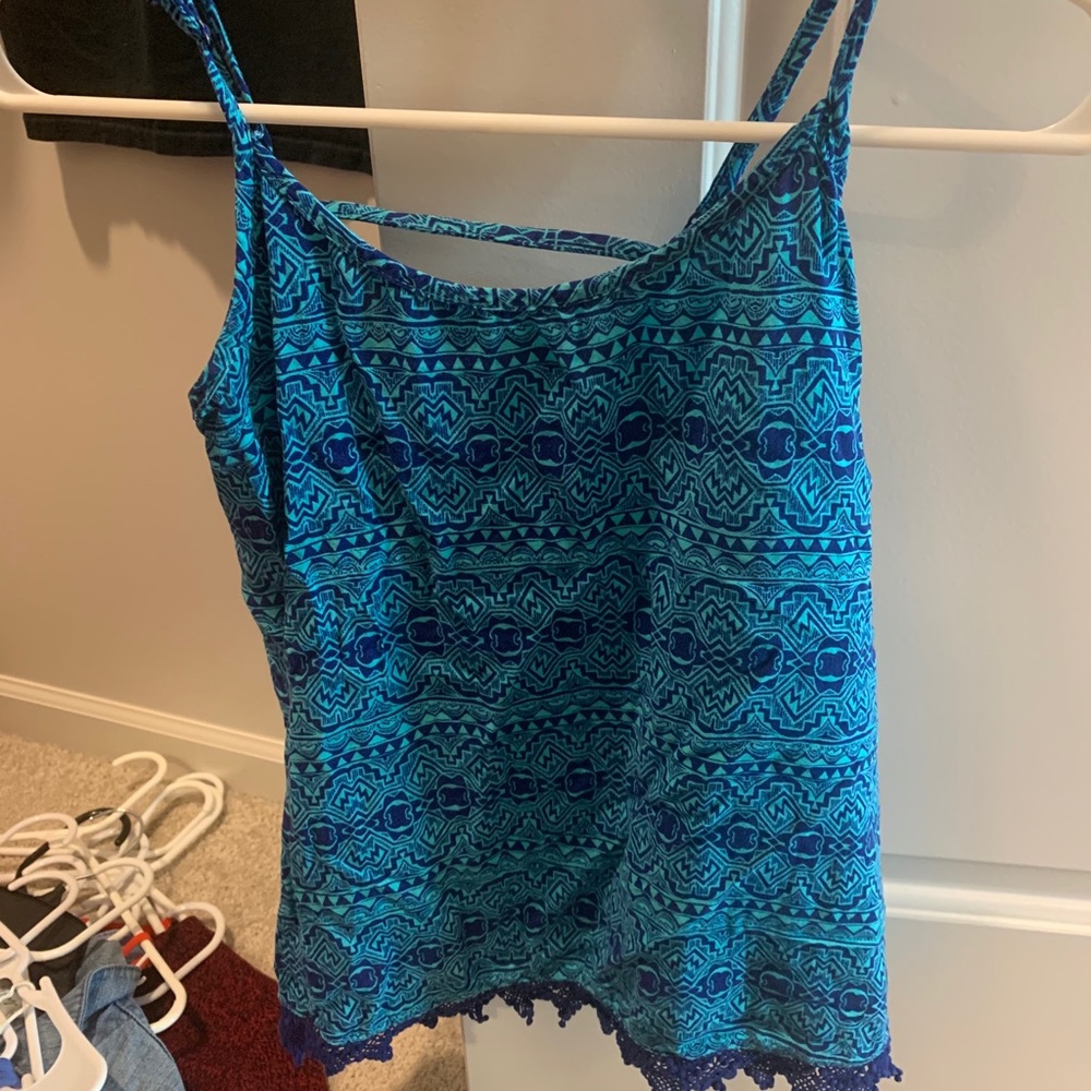 Target Blue Bar cut out back floral tank